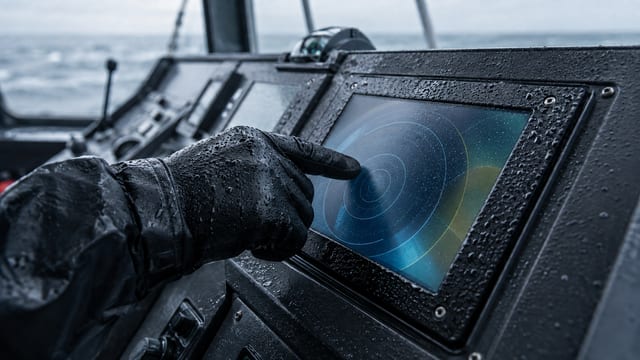 Wet-glove operation on a marine bridge display