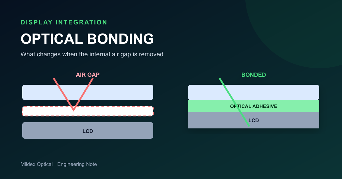 Air-gap and optically bonded display comparison