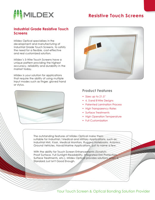 Resistive touch-screen brochure cover