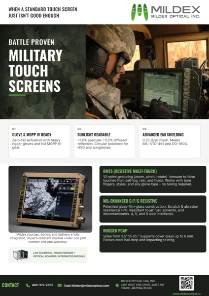 Mildex military touch screens flyer