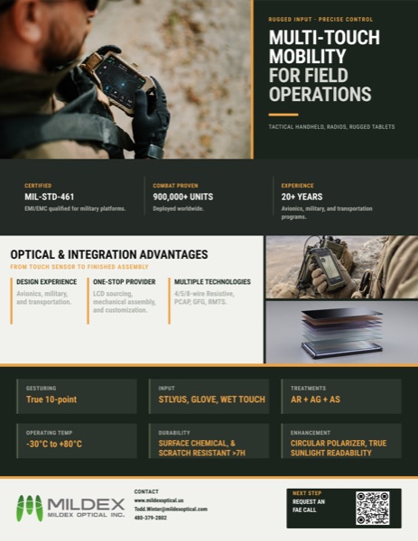 Mildex multi-touch mobility flyer for field operations
