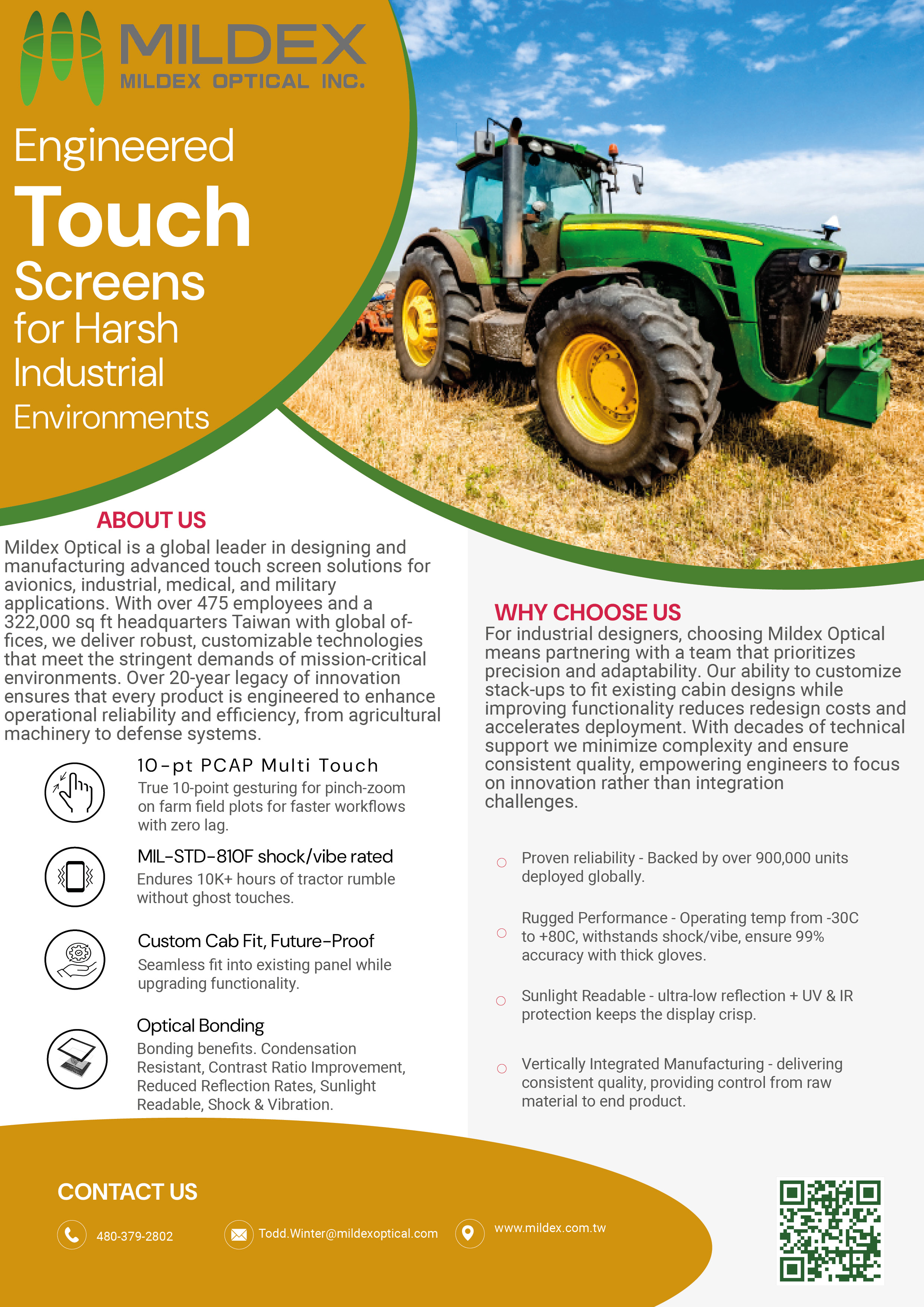 Mildex agriculture anti-glare display flyer