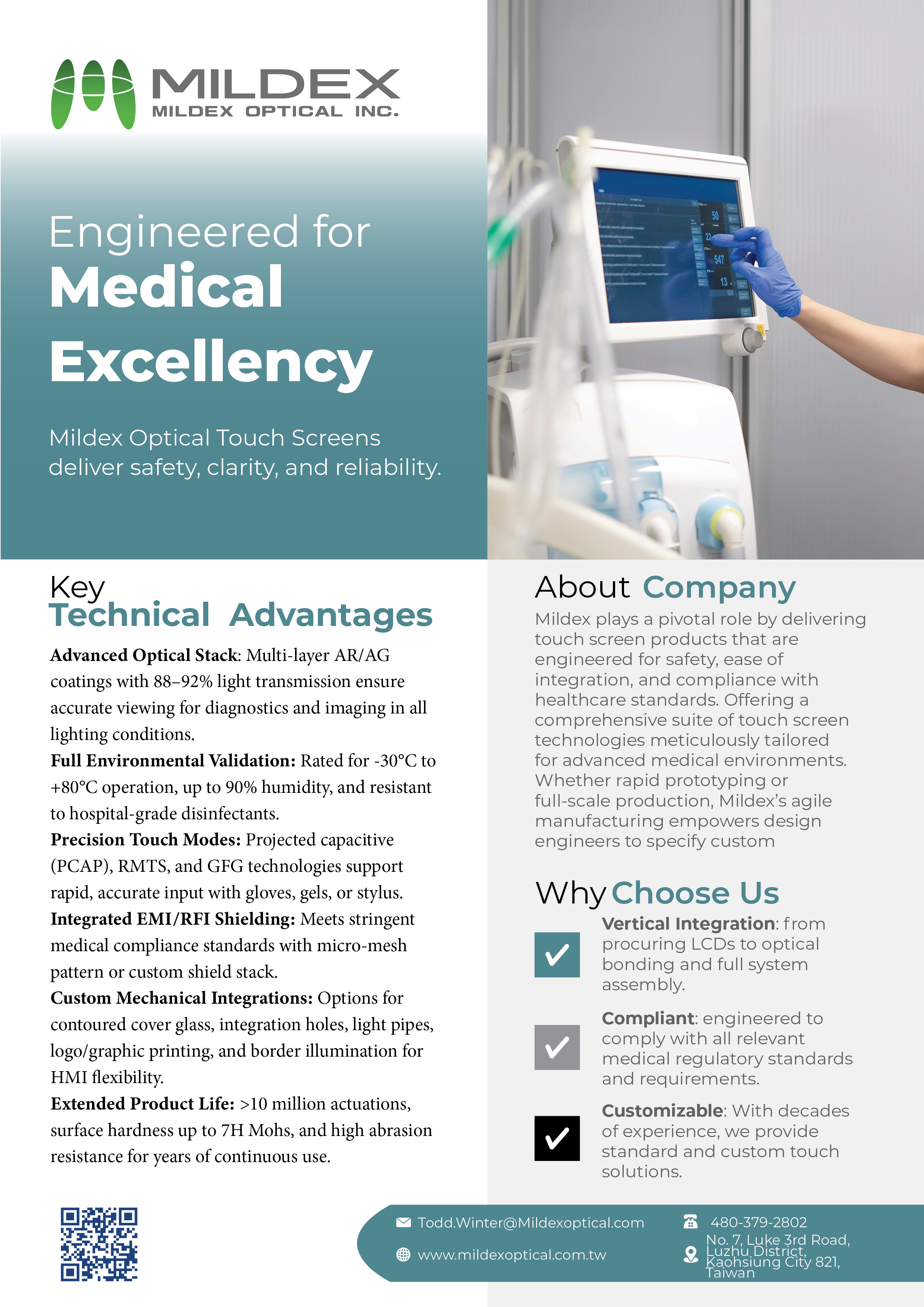 Mildex medical display flyer
