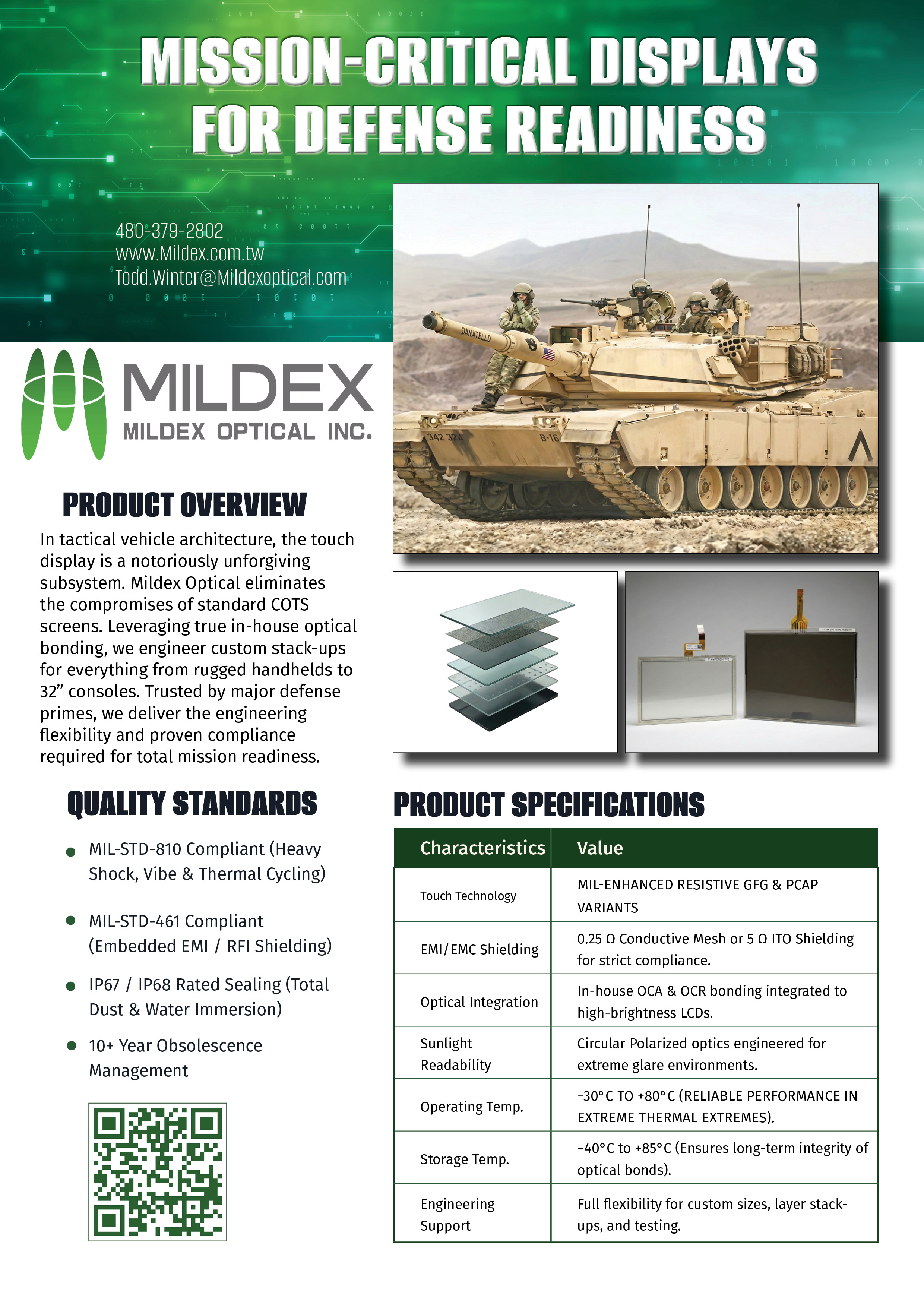 Mildex military vehicle display flyer